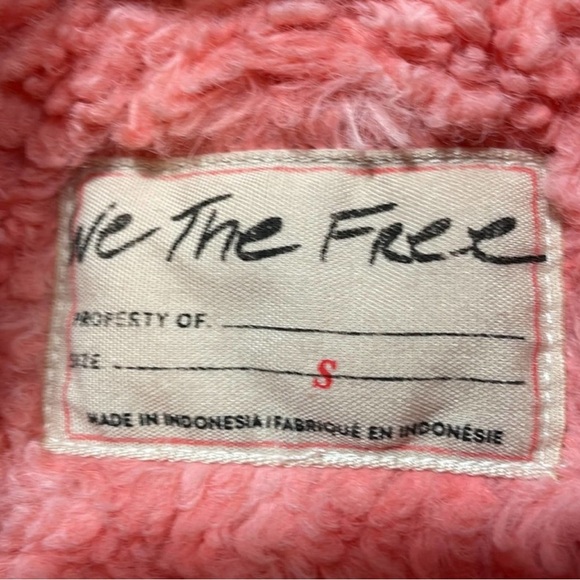 Free People We The Free Sherpa Cropped Jacket in Pink🌸 - Picture 6 of 8